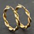 Pre-Owned 9ct Yellow Gold 25mm Twist Hoop Earrings 41173960