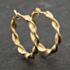Pre-Owned 9ct Yellow Gold 24mm Twist Hoop Earrings 41173963