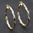 Pre-Owned 9ct Two Colour Gold 31mm Patterned Twist Hoop Earrings 41174035