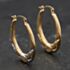 Pre-Owned Two Colour Gold 25mm Patterned Creole Earrings 41174068