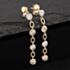 Pre-Owned 9ct Two Colour Gold 34mm Cubic Zirconia Dropper Earrings 41174101