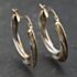 Pre-Owned Two Colour Gold 27.3mm Patterned Hoop Earrings 41174112