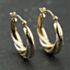 Pre-Owned Two Colour Gold 21mm Patterned Creole Earrings 41174128