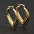Pre-Owned 14ct Yellow Gold Ridged Heart Shape 30.2mm Creole Earrings 41174277