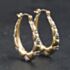 Pre-Owned 9ct Two Colour Gold 27mm Scalloped Edge Creole Earrings 41174306