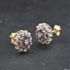 Pre-Owned 9ct Two Colour Gold Ruby & Diamond Three Tier Flower Cluster 11mm Stud Earrings 41174320