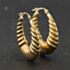Pre-Owned 9ct Yellow Gold Patterned 30mm Creole Earrings 41174354