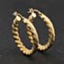 Pre-Owned 9ct Yellow Gold Patterned 27mm Hoop Earrings 41174359