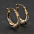 Pre-Owned Two Colour Gold Fancy Twist Patterned 22.4mm Creole Earrings 41174445