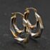 Pre-Owned Two Colour Gold Double Patterned 23mm Creole Earrings 41174449