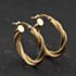 Pre-Owned Yellow Gold Twisted Triple 22mm Hoop Earrings 41174460