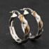 Pre-Owned 9ct Two Colour Gold Twisted 26mm Hoop Earrings 41174466