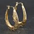 Pre-Owned 9ct Yellow Gold Patterned 39mm Creole Earrings 41174475