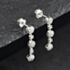 Pre-Owned 9ct White Gold Cubic Zirconia Triple Cluster 27mm Dropper Earrings 41174481