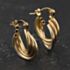 Pre-Owned Three Colour Gold 17mm Twist Hoop Earrings 41174505