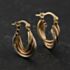 Pre-Owned Three Colour Gold 17mm Twist Hoop Earrings 41174506