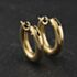Pre-Owned 9ct Yellow Gold 19mm Plain Hoop Earrings 41174508