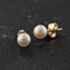 Pre-Owned Yellow Gold 6mm Cultured Pearl Stud Earrings 41174516