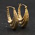 Pre-Owned 9ct Yellow Gold 28mm Large Oval Diamond Cut Creole Earrings 41174536