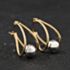 Pre-Owned Two Colour Gold 21mm Open Wire With Ball Design Stud Earrings 41174554
