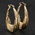 Pre-Owned 9ct Yellow Gold 32mm Patterned Creole Earrings 41174596