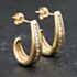 Pre-Owned 9ct Yellow Gold 20mm Diamond Set Half Hoop Earrings 41174617
