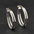 Pre-Owned White Gold Oval Two Row Hoop Earrings 41174656