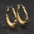 Pre-Owned 9ct Yellow Gold 22mm Patterned Hoop Earrings 41174657