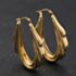 Pre-Owned 9ct Yellow Gold 34mm Patterned Creole Earrings 41174660