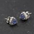 Pre-Owned 14ct White Gold Tanzanite & 0.18ct Diamond 8mm Stud Earrings 41174677