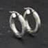 Pre-Owned 9ct White Gold 20.5mm Diamond Cut Hoop Earrings 41174689