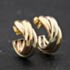 Pre-Owned 9ct Three Colour Gold 20mm Twist Half Hoop Earrings 41174697