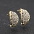 Pre-Owned 9ct Two Colour Gold 15mm Diamond Half Hoop Earrings 41174701