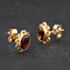 Pre-Owned Yellow Gold Garnet Oval Stud Earrings 41174721