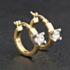 Pre-Owned Yellow Gold Diamond Single Stone Hoop Earrings 41174737