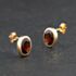 Pre-Owned 9ct Yellow Gold Garnet Oval Stud Earrings 41174754