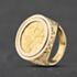 Pre-Owned 9ct Yellow Gold Edward VII 1908 Half Sovereign Coin Ring 41201289BND
