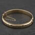 Pre-Owned Vintage 9ct Yellow Gold Hand Engraved Beaded Edge Small Hinged Bangle 41211429