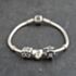 Pre-Owned Pandora Silver Multi Stone Pandora 3 Assorted 7.5 Inch Charm Bracelet 41221393