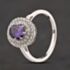 Pre-Owned Sterling Silver Purple & White Cubic Zirconia Oval Cluster Ring 41251661