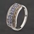 Pre-Owned Sterling Silver Tanzanite & White Zircon Band Ring 41251664