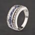 Pre-Owned Sterling Silver Tanzanite Cubic Zirconia & White Cubic Zirconia Three Row Ring 41251668