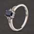 Pre-Owned Sterling Silver Tanzanite & White Topaz Shoulder Set Dress Ring 41251674