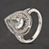 Pre-Owned Sterling Silver Green Amethyst & Cubic Zirconia Cluster Ring 41251677