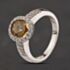 Pre-Owned Sterling Silver Yellow & White Cubic Zirconia Cluster Ring 41251680