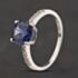 Pre-Owned Sterling Silver Tanzanite Cubic Zirconia & White Cubic Zirconia Round Shoulder Set Dress Ring 41251681