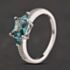 Pre-Owned Sterling Silver Turquoise & White Cubic Zirconia Dress Ring 41251696