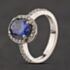 Pre-Owned Silver Purple And White Cubic Zirconia Cubic Zirconia Oval Cluster Ring 41251700