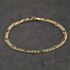 Pre-Owned 9ct Two Colour Gold 7.5 Inch Figaro Chain Bracelet 41281967