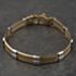 Pre-Owned 9ct Two Colour Gold Flexible 7.5 Inch Bar Chain Bracelet 41281978